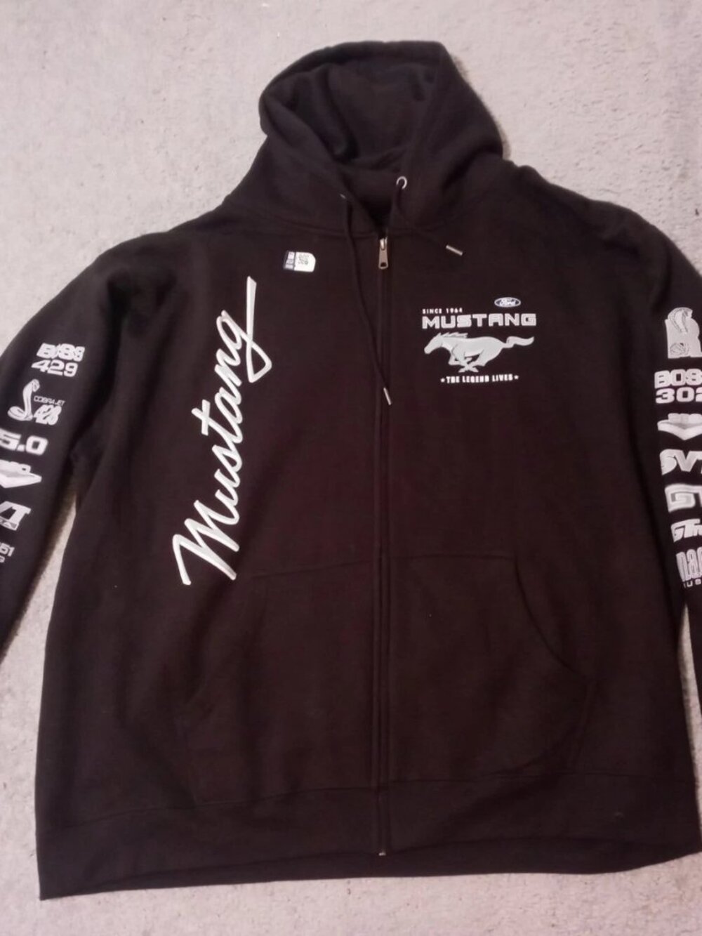 JH Design Group Ford Mustang Collage Black Zip Up Hoodie Sz 3XL Unisex
